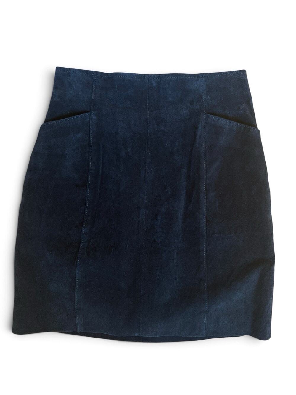 Vintage Wilsons Leather Black Suede Mini Skirt Size 4 S Genuine Leather 90s Y2K
